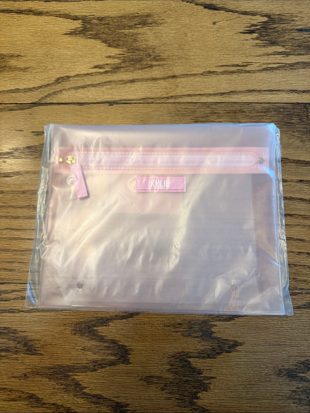 NWT - Kylie - Pink Clear Travel Pouch - Slim Cosmetic Bag